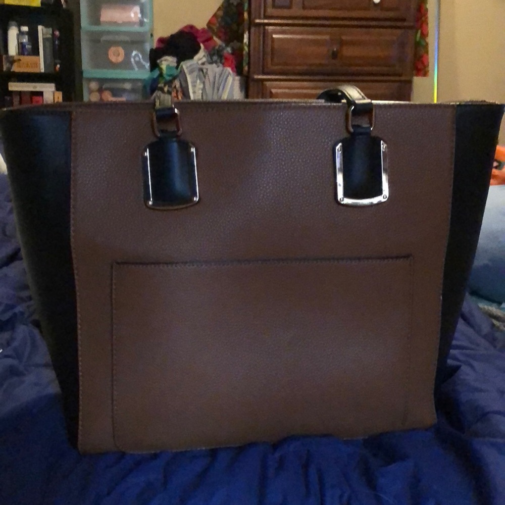 Brown and black handbag- Large